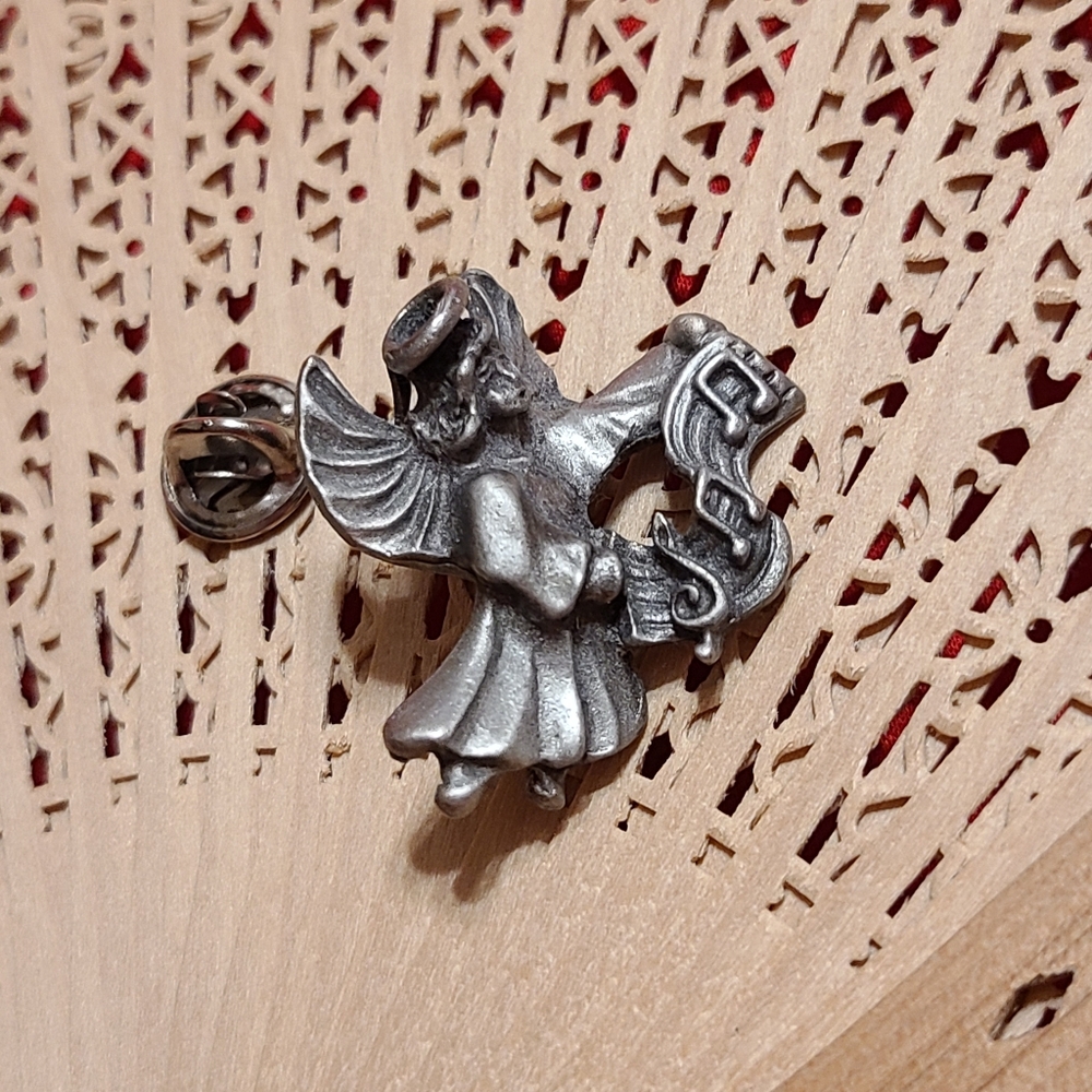 Silver Angel Brooch with Musical Notes Secert Santa Gift For Chruch Friend - Picture 5 of 8